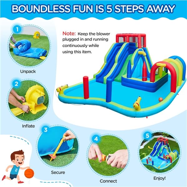 Yaheetech Double Lane Water Slide Combo - Image 5
