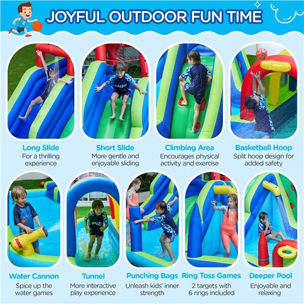 Yaheetech Double Lane Water Slide Combo - Image 7