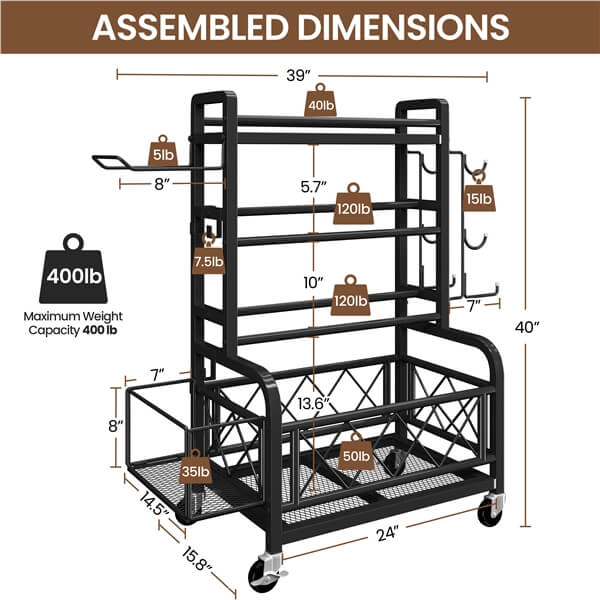 Yaheetech Dumbbell Rack Yoga Mat Storage Rack - Image 3