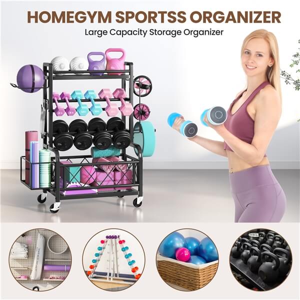 Yaheetech Dumbbell Rack Yoga Mat Storage Rack - Image 5