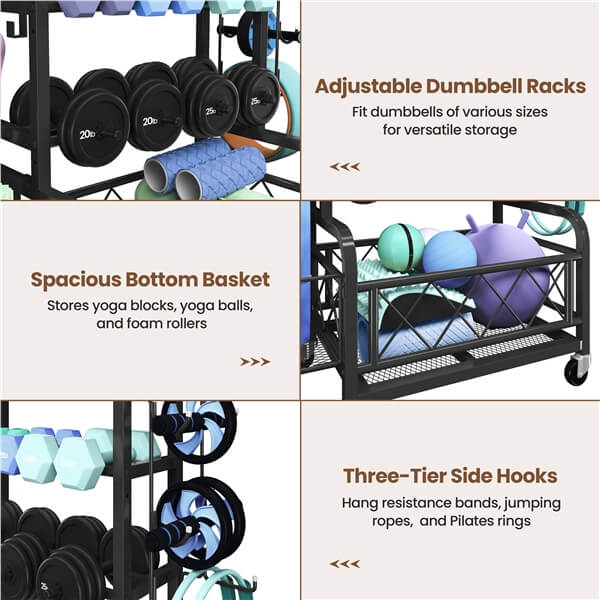 Yaheetech Dumbbell Rack Yoga Mat Storage Rack - Image 6