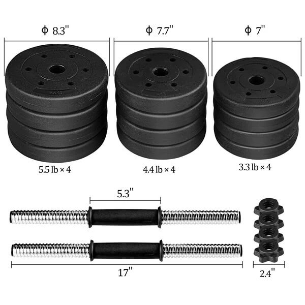 Yaheetech Dumbbell Weights Set Adjustable Dumbbells - Image 3
