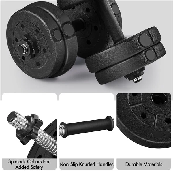 Yaheetech Exercise Fitness Dumbbells Plastic Metal Adjustable - Image 6