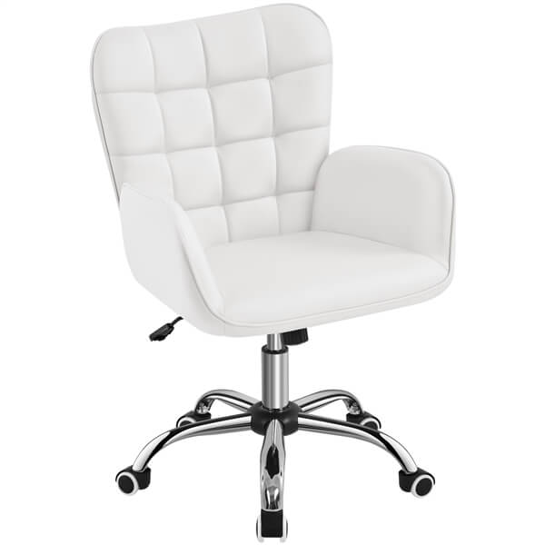 Yaheetech Faux Leather Office Chair Modern Vanity Chair - Image 2