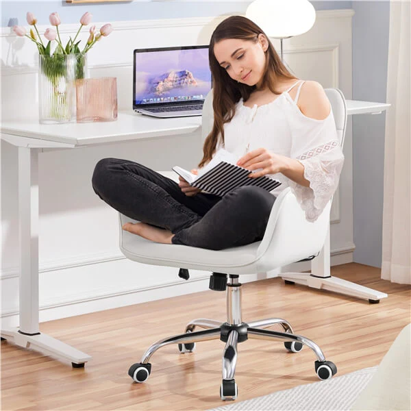 Yaheetech Faux Leather Office Chair Modern Vanity Chair - Image 5