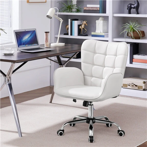 Yaheetech Faux Leather Office Chair Modern Vanity Chair - Image 6