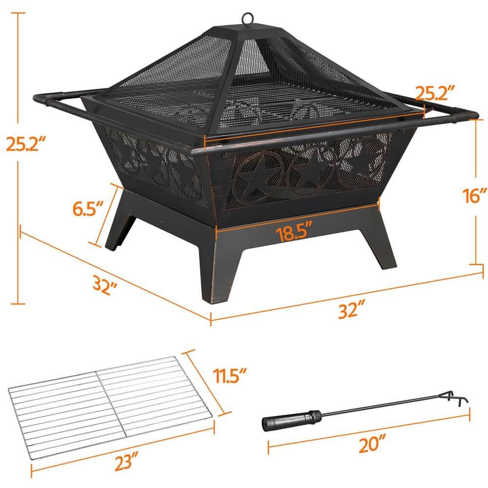 Yaheetech Fire Pit 32 Inch - Image 3