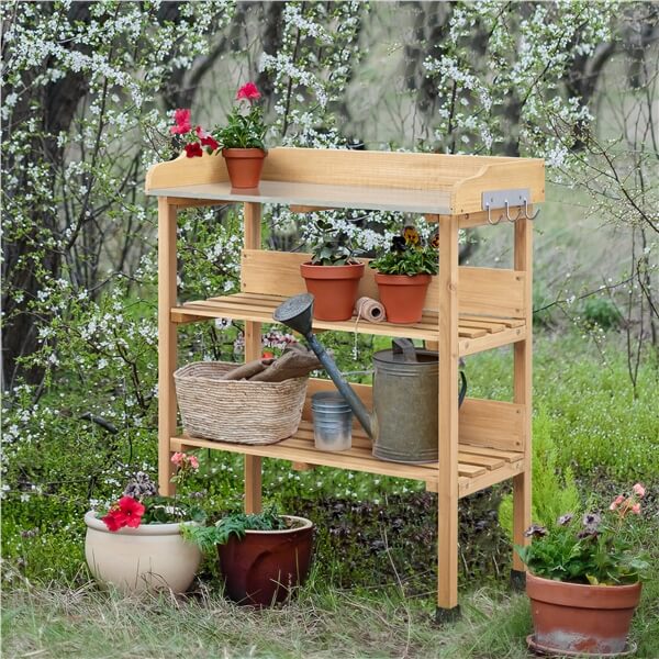 Yaheetech Firwood Potting Bench - Image 12