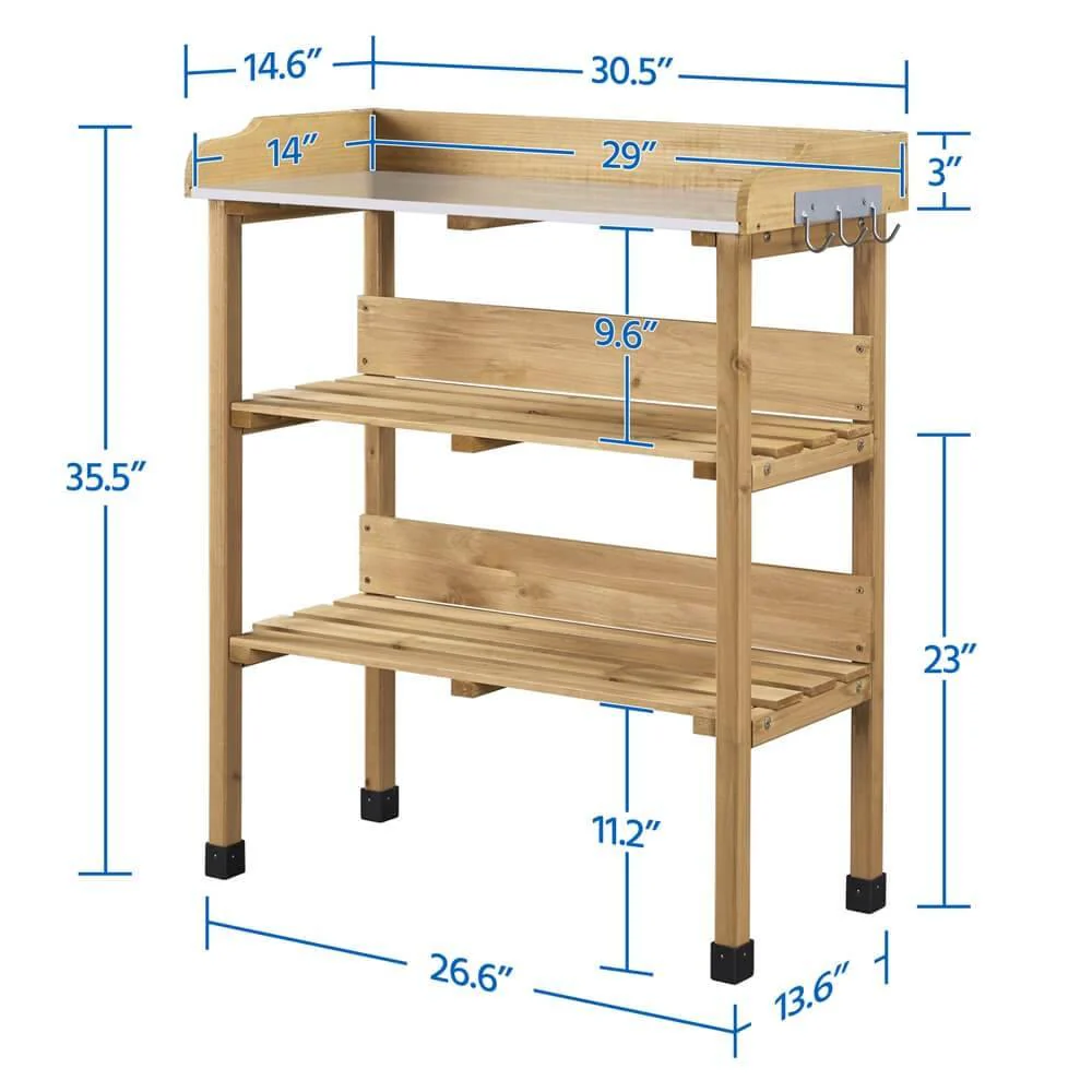 Yaheetech Firwood Potting Bench - Image 4