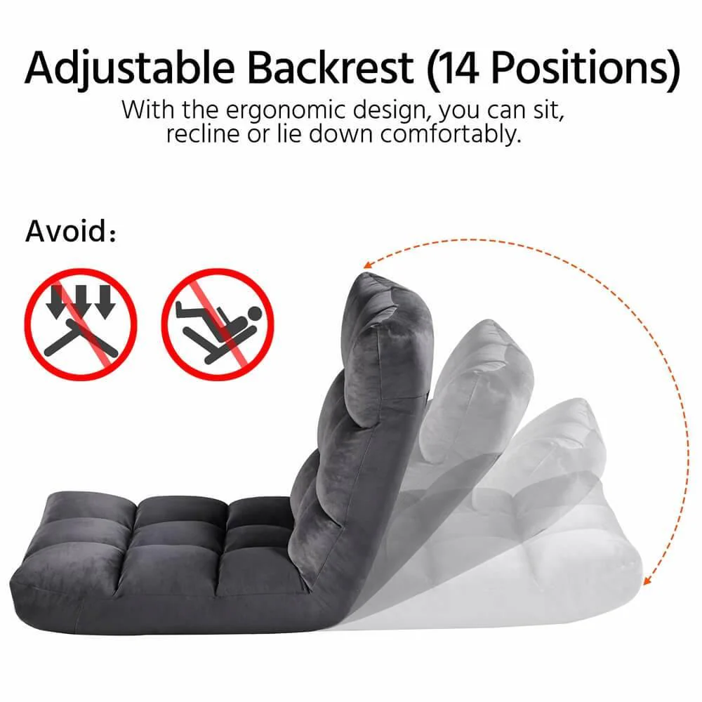 Yaheetech Padded Floor Chair with Back Support - Image 5