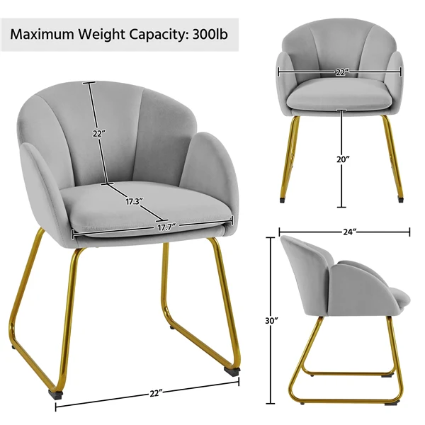 Yaheetech Flower Shape Velvet Armchair - Image 3