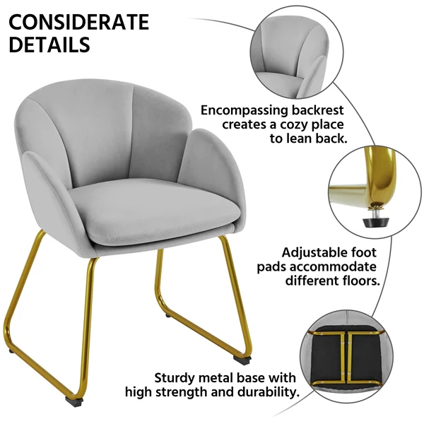 Yaheetech Flower Shape Velvet Armchair - Image 9