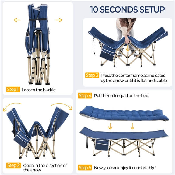 Yaheetech Folding Camping Cot Portable Outdoor Bed for Adults - Image 6