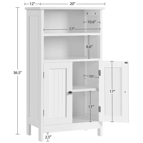 Yaheetech Free Standing Cabinet with Double Door and Adjustable Shelf - Image 3