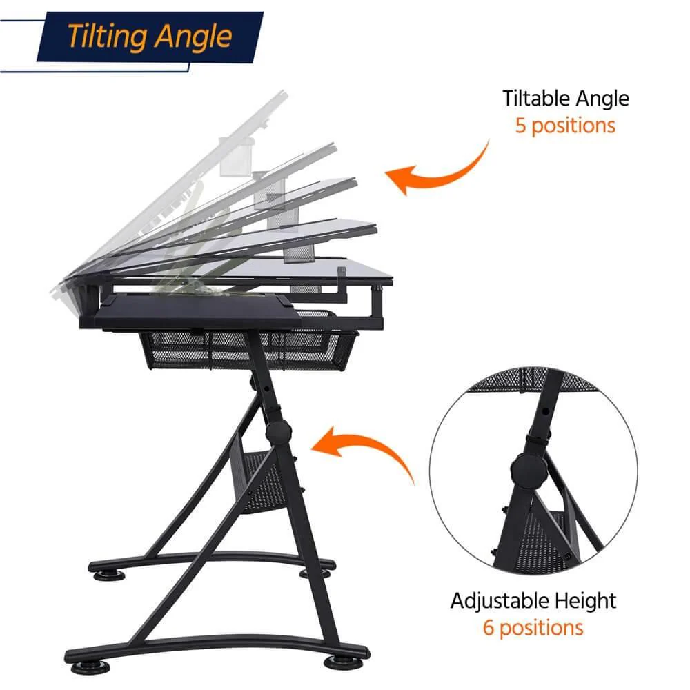Yaheetech Glass Drafting Table 28’’ to 36’’ - Image 5