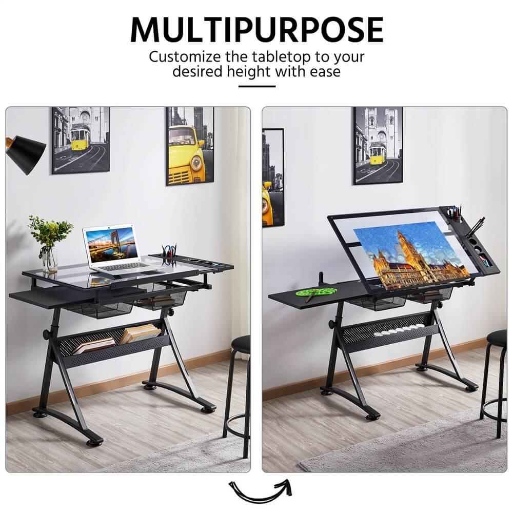 Yaheetech Glass Drafting Table 28’’ to 36’’ - Image 8