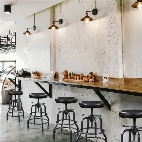 Yaheetech Industrial Bar Stools Vintage Counter Height Adjustable Metal Bar Stool - Image 11