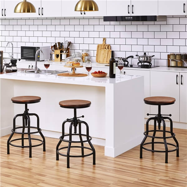 Yaheetech Industrial Vintage Counter Height Adjustable Bar Stool - Image 11