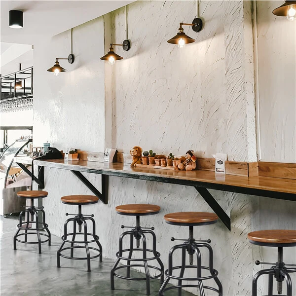 Yaheetech Industrial Vintage Counter Height Adjustable Bar Stool - Image 12