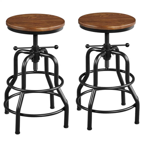 Yaheetech Industrial Vintage Counter Height Adjustable Bar Stool - Image 2