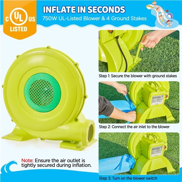 Yaheetech Inflatable Water Slide with Market Stand - Image 6