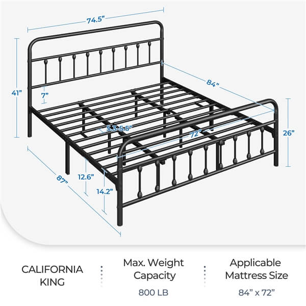 Yaheetech Iron Bed Frame - Image 3