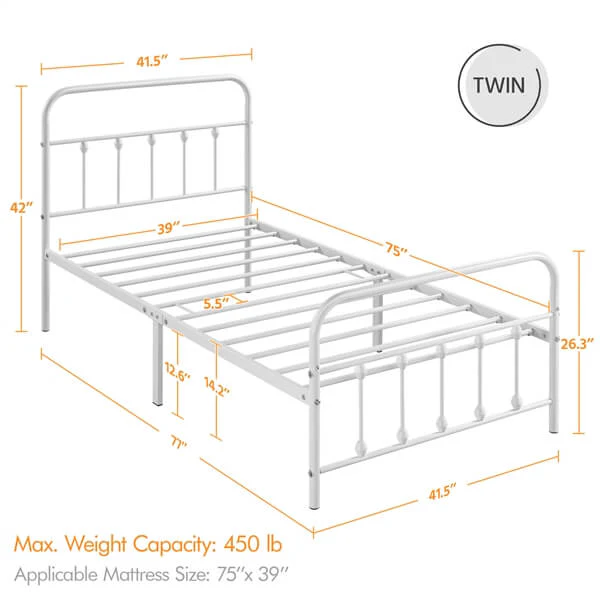 Yaheetech Classic Iron Bed Frame - Image 7
