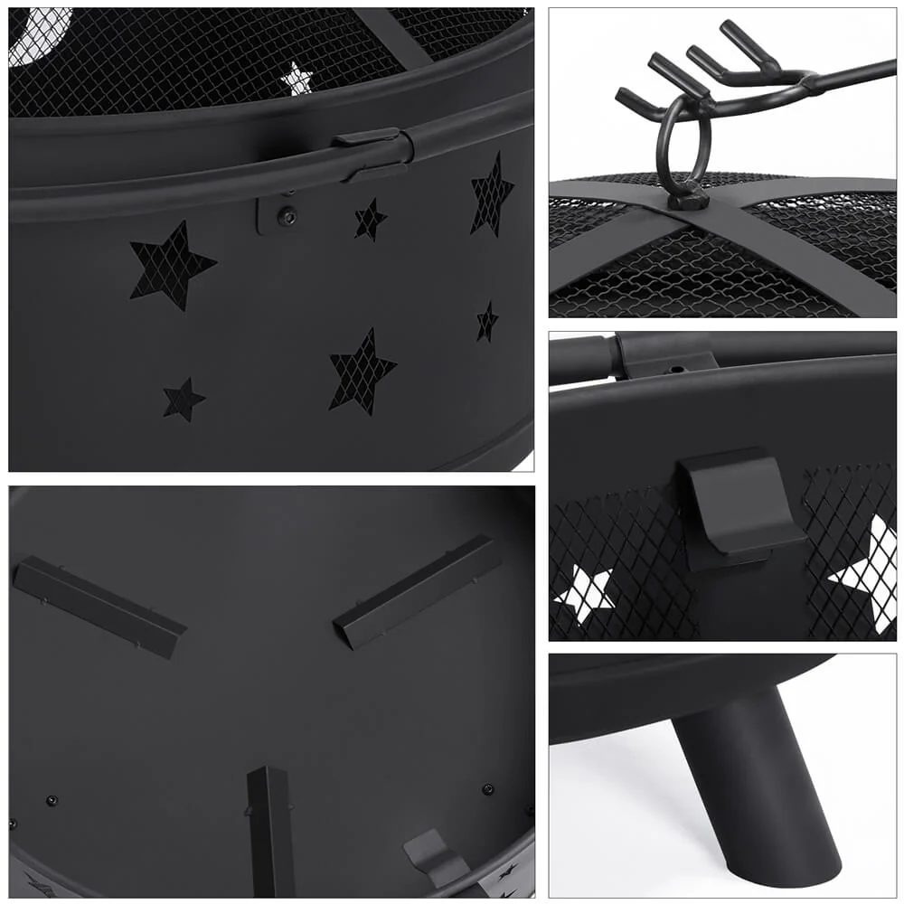 Yaheetech Iron Fire Pit Set 30inch - Image 5