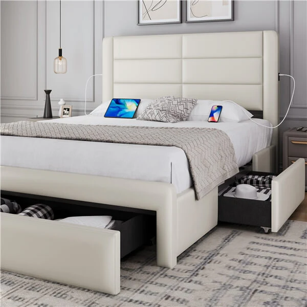 Yaheetech Bed Frame with 2 USB Charging Station - Image 10