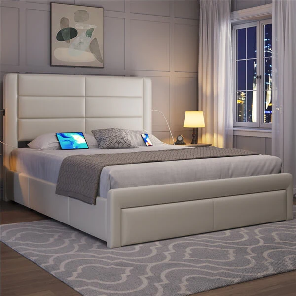 Yaheetech Bed Frame with 2 USB Charging Station - Image 11