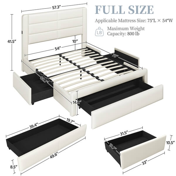 Yaheetech Bed Frame with 2 USB Charging Station - Image 3