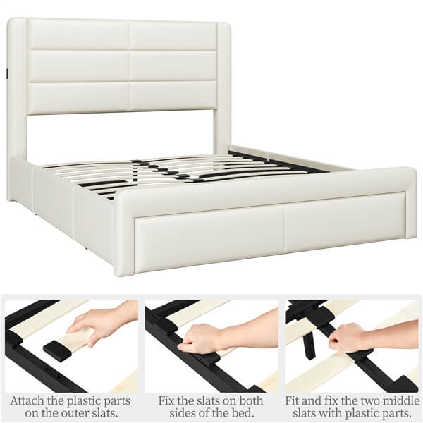Yaheetech Bed Frame with 2 USB Charging Station - Image 6