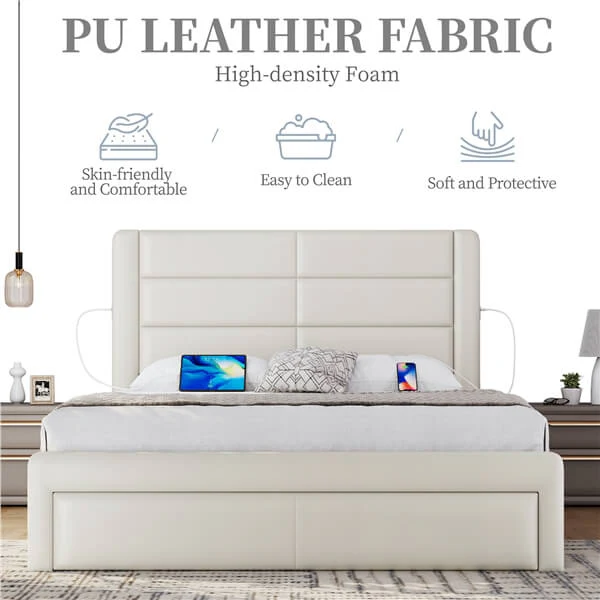 Yaheetech Bed Frame with 2 USB Charging Station - Image 7