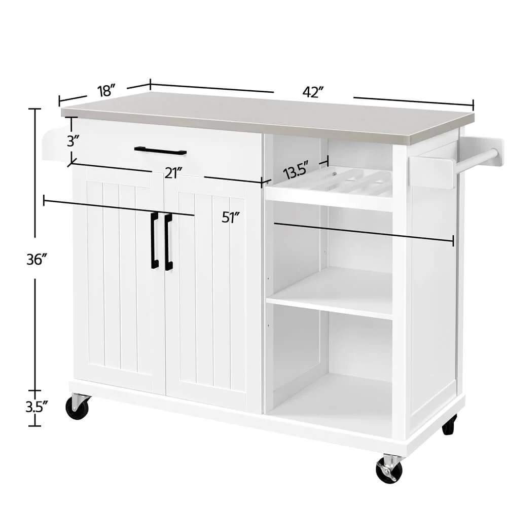 Yaheetech Kitchen Cart With Storage - Image 3