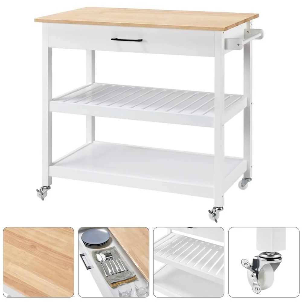 Yaheetech Kitchen Island Cart on Wheels - Image 4