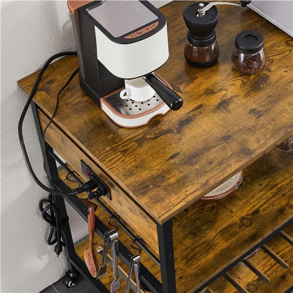 Yaheetech Kitchen Island Cart with Power Outlet - Image 8