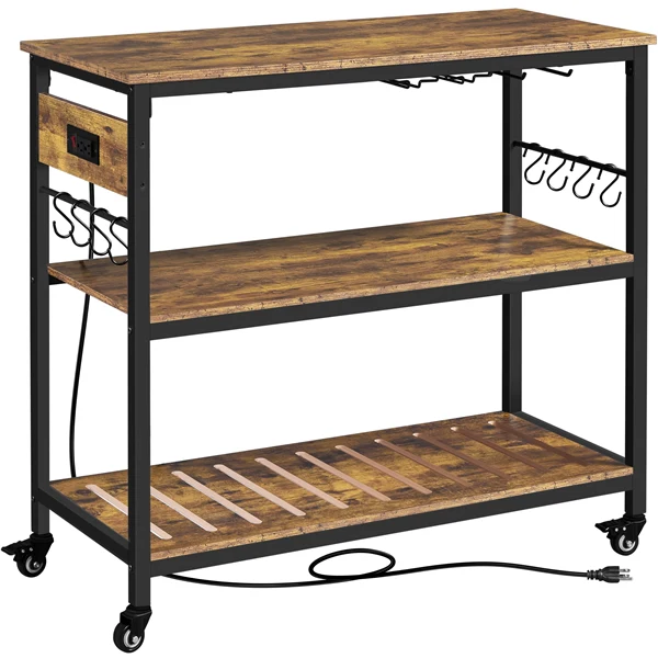 Yaheetech Kitchen Island Cart with Power Outlet - Image 9