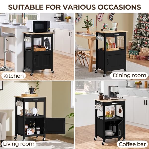 Yaheetech Kitchen Island Cart with Storage - Image 6