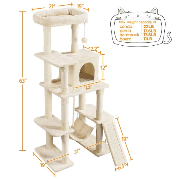 Yaheetech Large Cat Tower 63 inch - Image 6