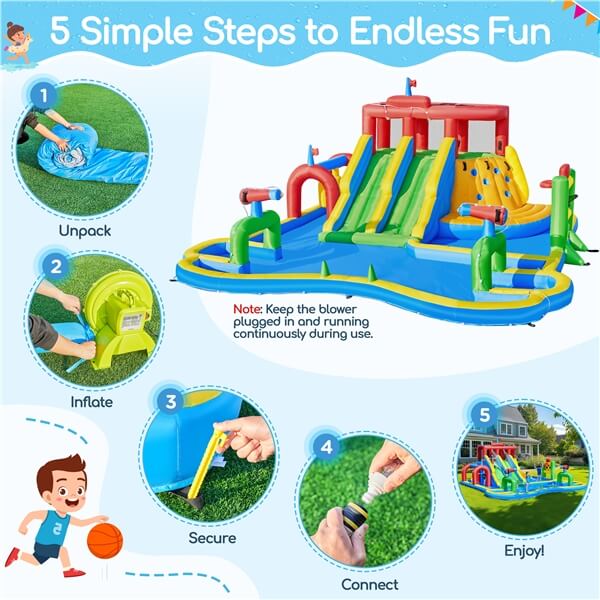 Yaheetech Large Inflatable Water Slide with Soccer Field - Image 6