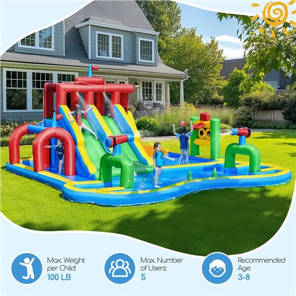 Yaheetech Large Inflatable Water Slide with Soccer Field - Image 9