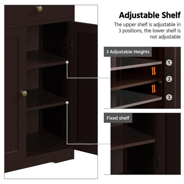 Yaheetech Large Storage Space Wooden Organizer with 1 Big Drawer - Image 4