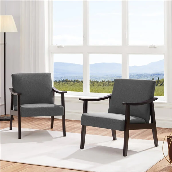 Yaheetech Leisure Chair with Solid Armrest and Feet