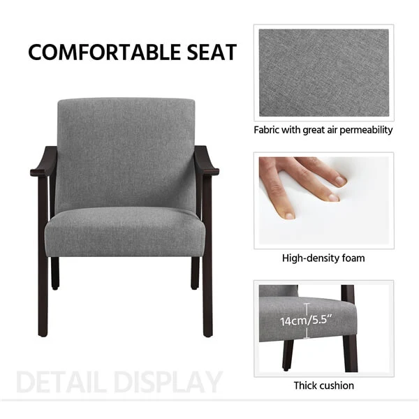 Yaheetech Leisure Chair with Solid Armrest and Feet - Image 5