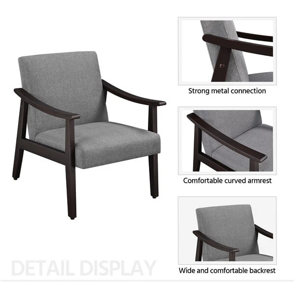 Yaheetech Leisure Chair with Solid Armrest and Feet - Image 6