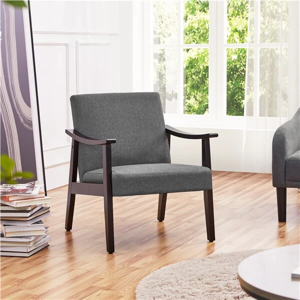 Yaheetech Leisure Chair with Solid Armrest and Feet - Image 7