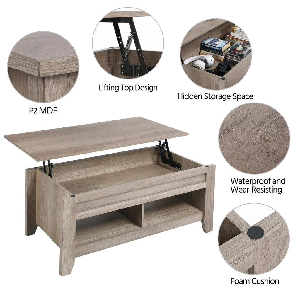 Yaheetech Wood Coffee Table Lift Up Coffee Table - Image 7