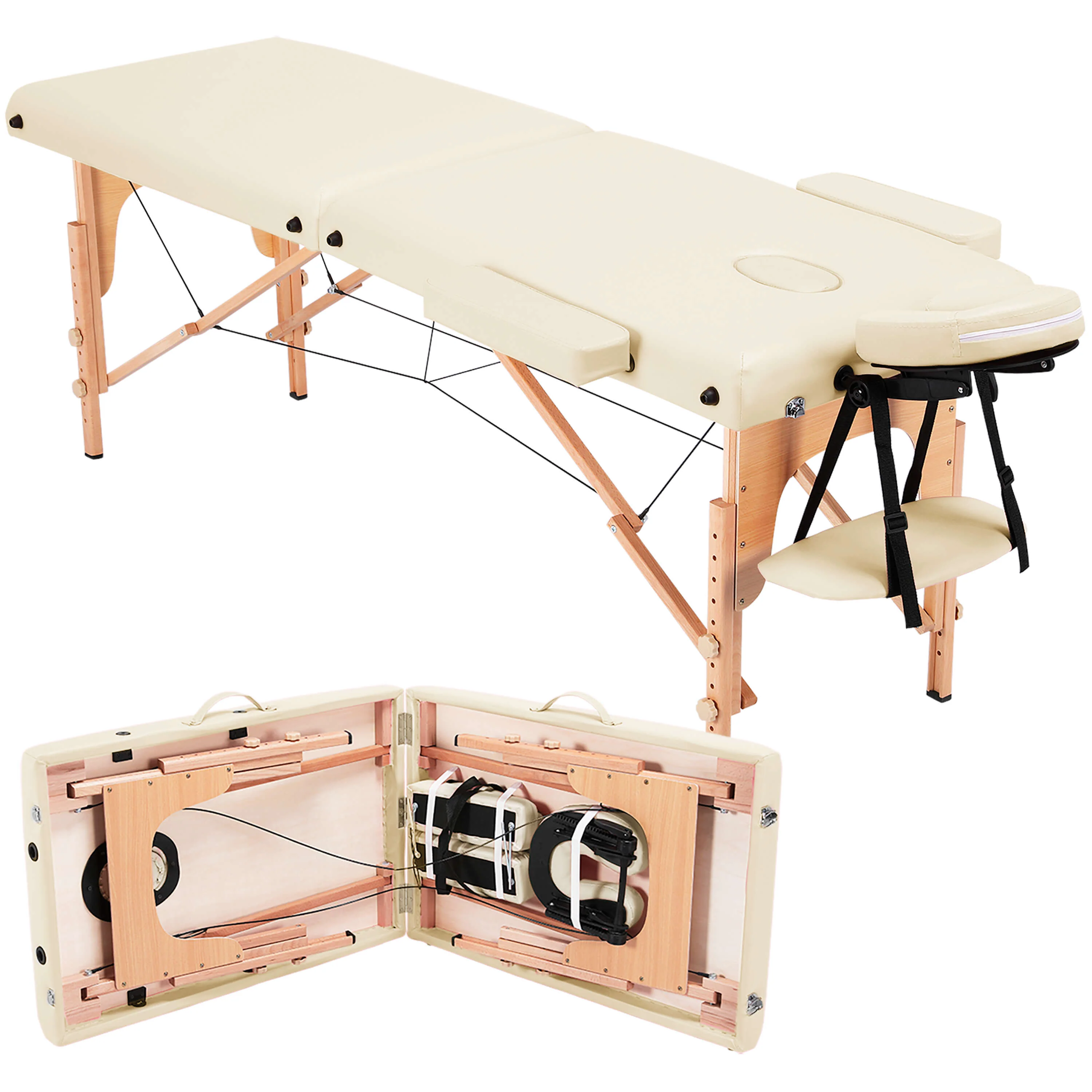 Yaheetech 84 Inch Adjustable 2 Fold Salon Bed - Image 6
