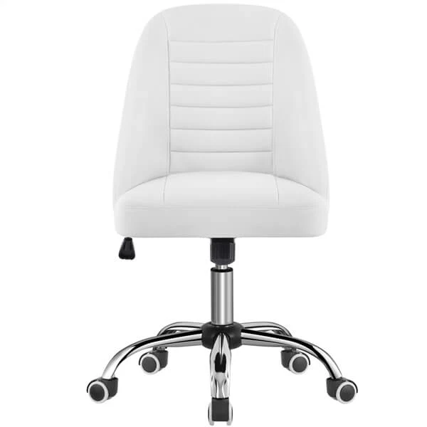 Yaheetech Mid Back PU Leather Armless Desk Office Chair - Image 3