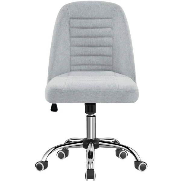 Yaheetech Mid Back PU Leather Armless Desk Office Chair - Image 5
